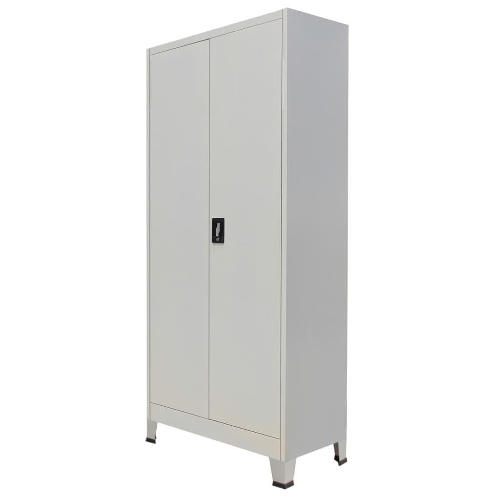 Office Cabinet with 2 Doors Steel 35.4"x15.7"x70.9" Gray