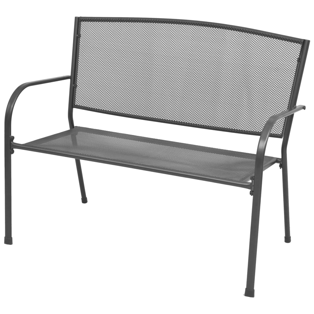 Patio Bench 42.5" Steel and Mesh Anthracite