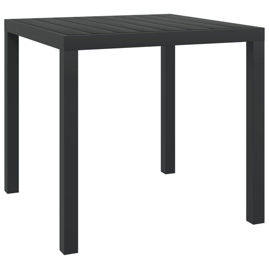 Patio Table Black 31.5"x31.5"x29.1" Aluminum and WPC