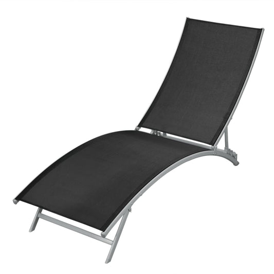 Sun Lounger Steel and Te x tilene Black
