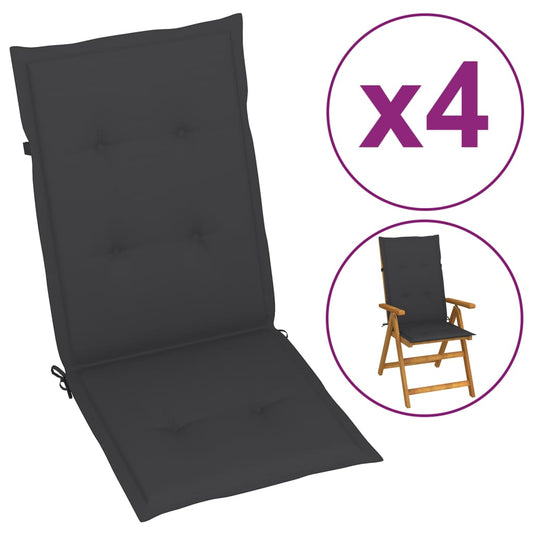 Garden Chair Cushions 4 pcs Anthracite 47.2"x19.7"x1.2"