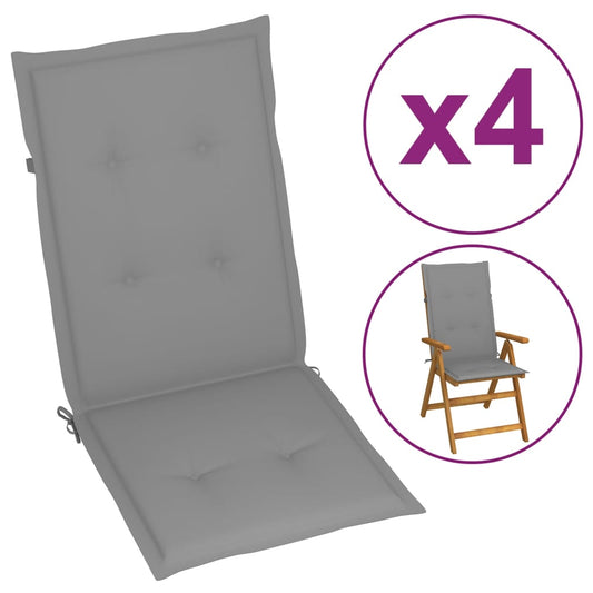 Garden Chair Cushions 4 pcs Gray 47.2"x19.7"x1.2"