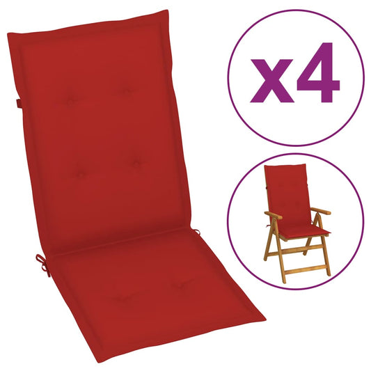 Garden Chair Cushions 4 pcs Red 47.2"x19.7"x1.2"