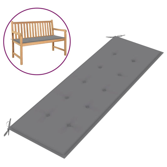 Garden Bench Cushion Gray 59.1"x19.7"x1.2"