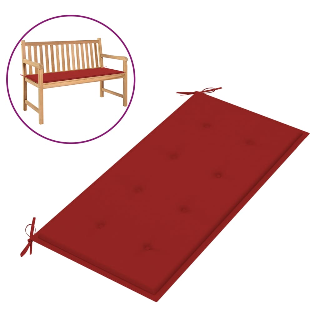 Garden Bench Cushion Red 39.4"x19.7"x1.2"