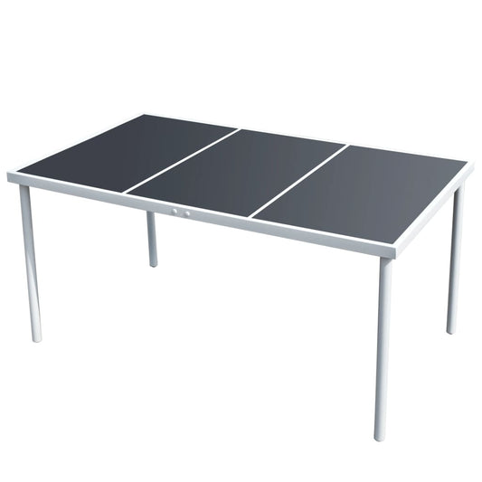 Patio Table 59"x35.4"x29.1" Black Steel