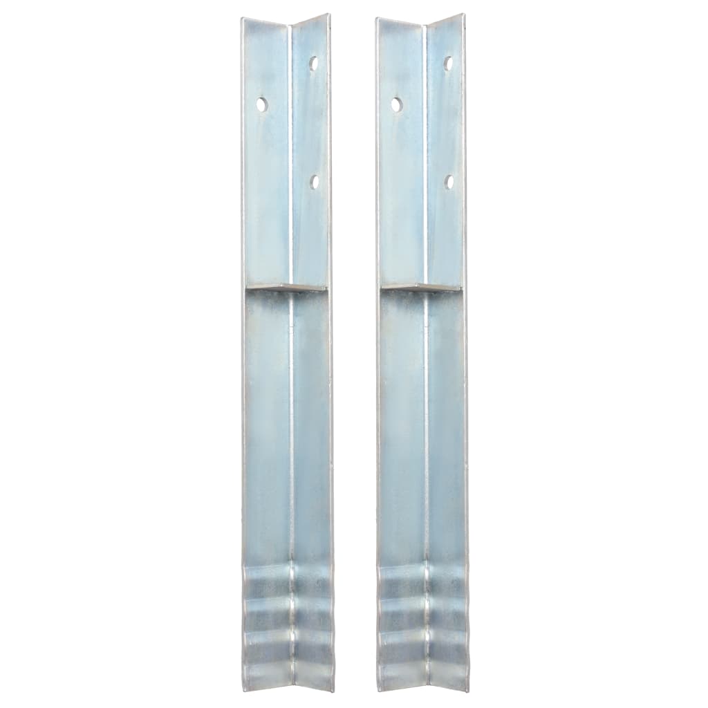 L-shaped Ground Anchors 2 pcs Galvanized Steel 2"x2"x19.7"