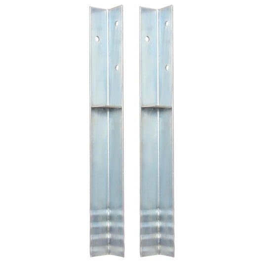 L-shaped Ground Anchors 2 pcs Galvanized Steel 2"x2"x19.7"