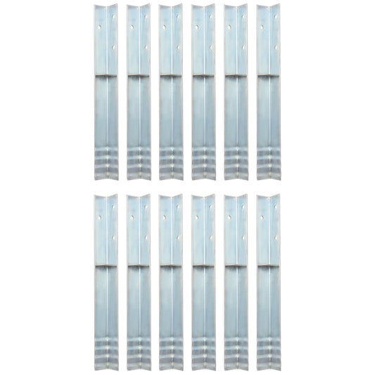 L-shaped Ground Anchors 12 pcs Galvanized Steel 2"x2"x19.7"