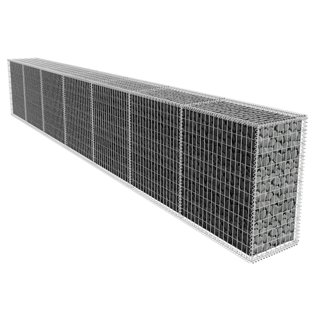 Gabion Wall with Cover Galvanized Steel 236.2"x19.7"x39.4"