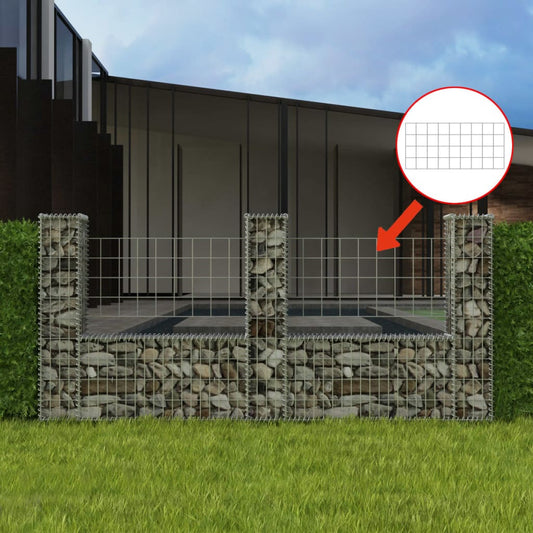 Gabion Basket U-Shape Galvanized Steel 94.5"x7.9x39.4"