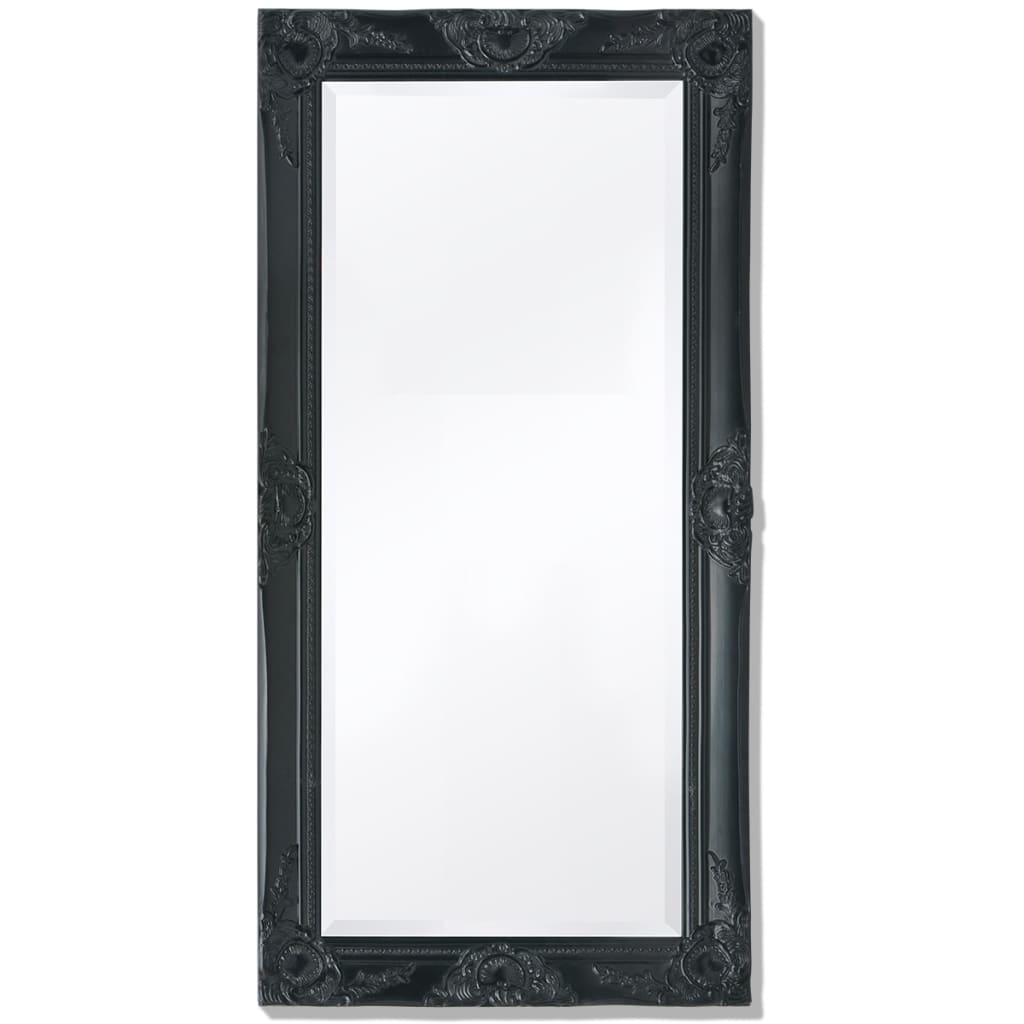 Wall Mirror Baroque Style 39.4"x19.7" Black