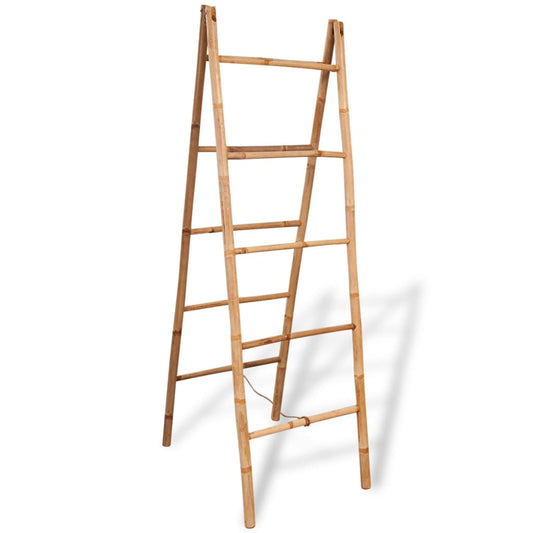 Double Towel Ladder with 5 Rungs Bamboo 19.7"x63"