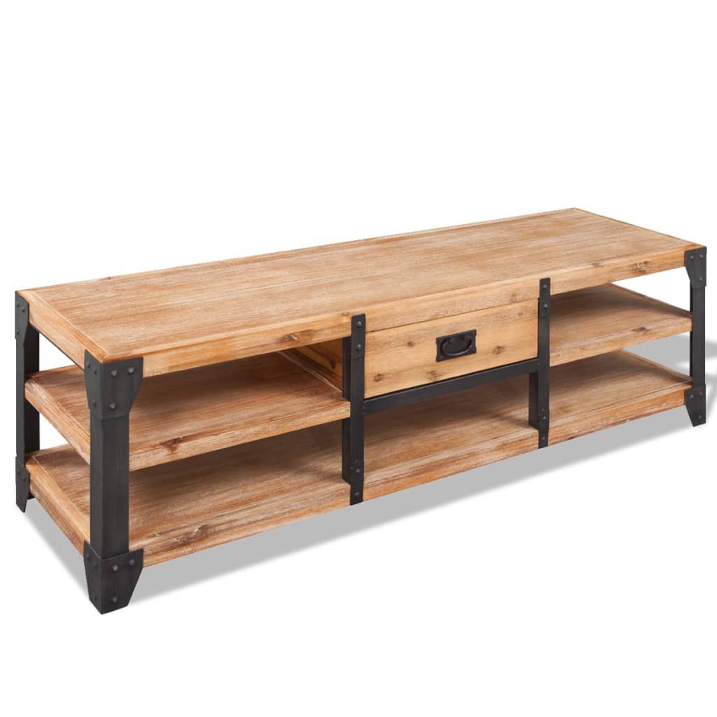TV Stand Solid Acacia Wood 55.1"x15.7"x17.7"