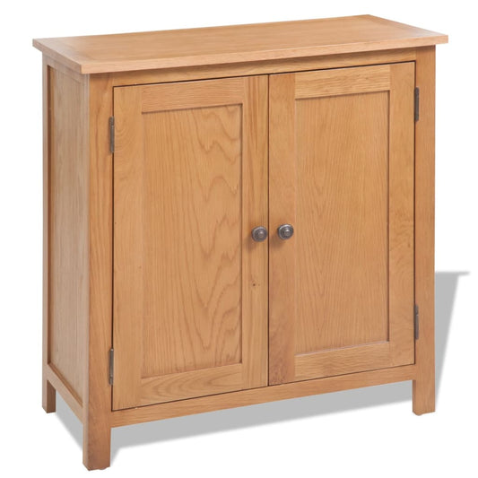 Sideboard Solid Oak Wood 27.6"x13.8"x29.5" Brown