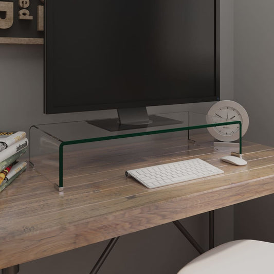 TV Stand / Monitor Riser Glass Clear 27.6"x11.8"x5.1"