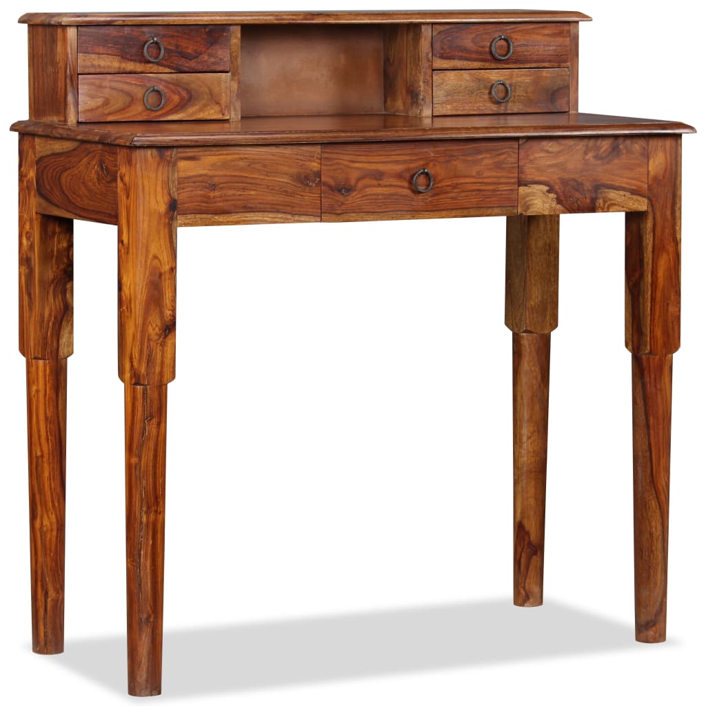 Writing Desk with 5 Drawers Solid Sheesham Wood 35.4"x15.7"x35.4"