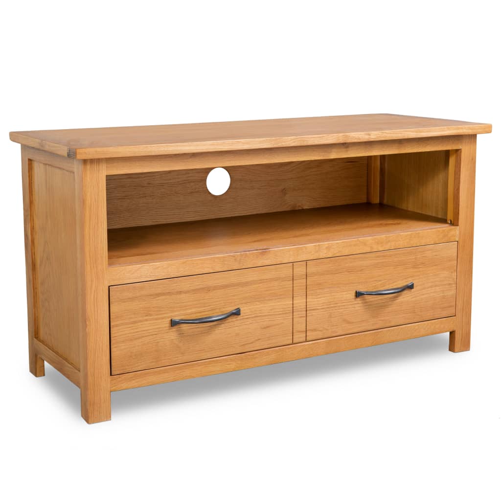 TV Cabinet 35.4"x13.8"x18.9" Solid Oak Wood