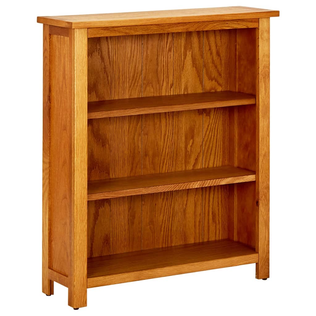 3-Tier Bookcase 27.6"x8.9"x32.3" Solid Oak Wood