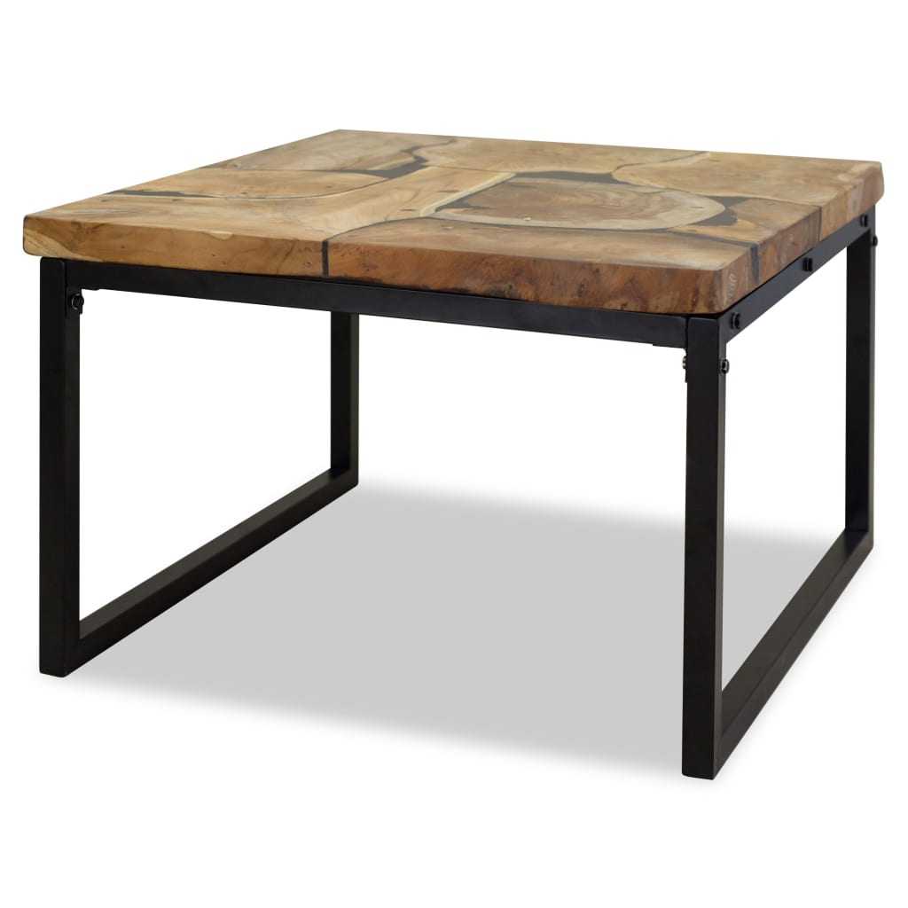 Coffee Table Teak Resin 23.6"x23.6"x15.7"