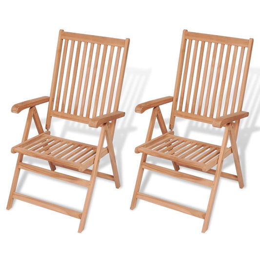Reclining Patio Chairs 2 pcs Solid Teak Wood