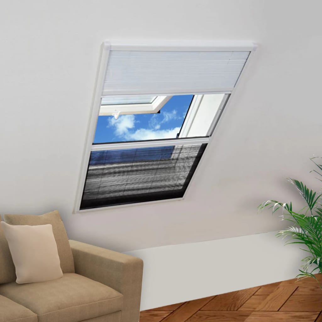 Plisse Insect Screen for Window Aluminum 31.5"x47.2" with Shade