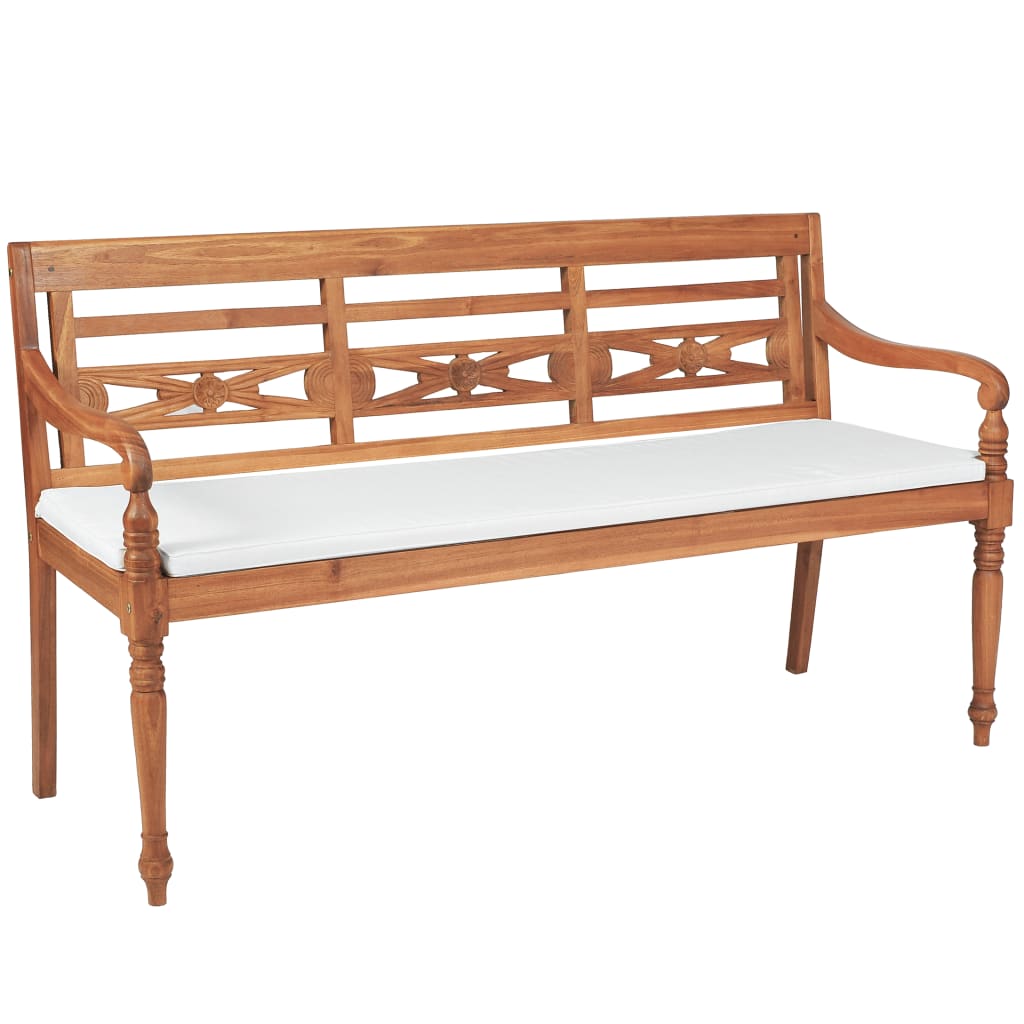 Batavia Bench with Cushions 59.1" Teak