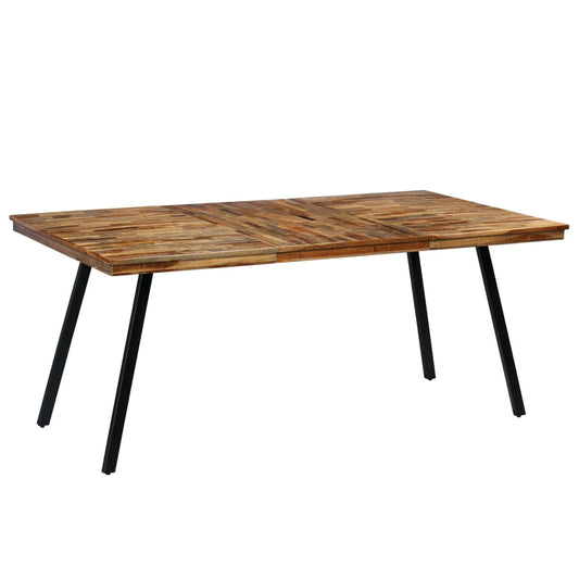 Dining Table Reclaimed Teak and Steel 70.8"x35.4"x29.9"