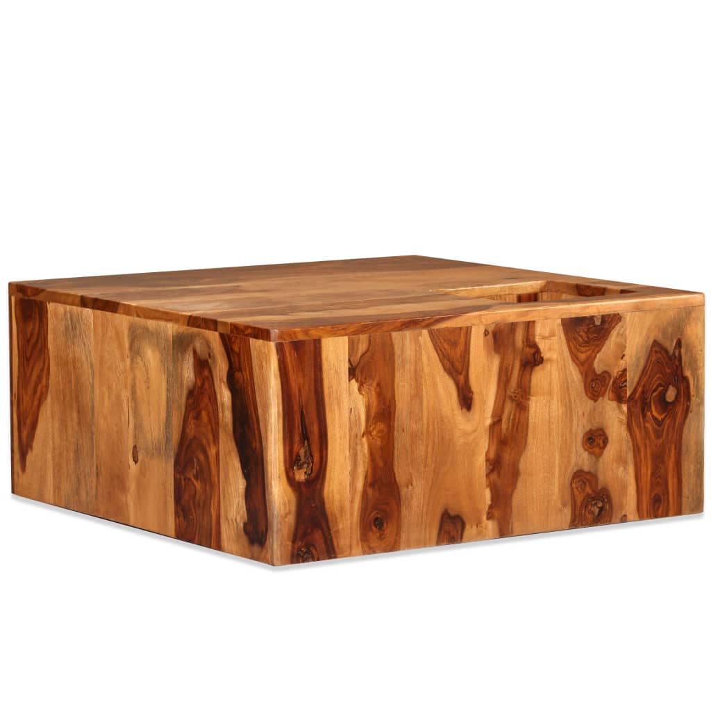Coffee Table Solid Sheesham Wood 27.6"x27.6"x11.8"
