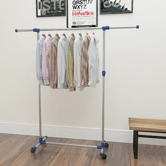 Adjustable Clothes Rack Stainless Steel 65"x17.3"x59.1" Silver