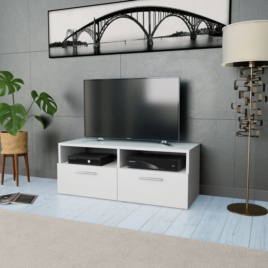 TV Cabinet Engineered Wood 37.4"x13.8"x14.2" White