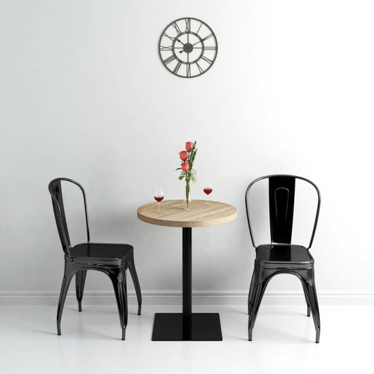 Bistro Table MDF and Steel Round 23.6"x29.5" Oak Color