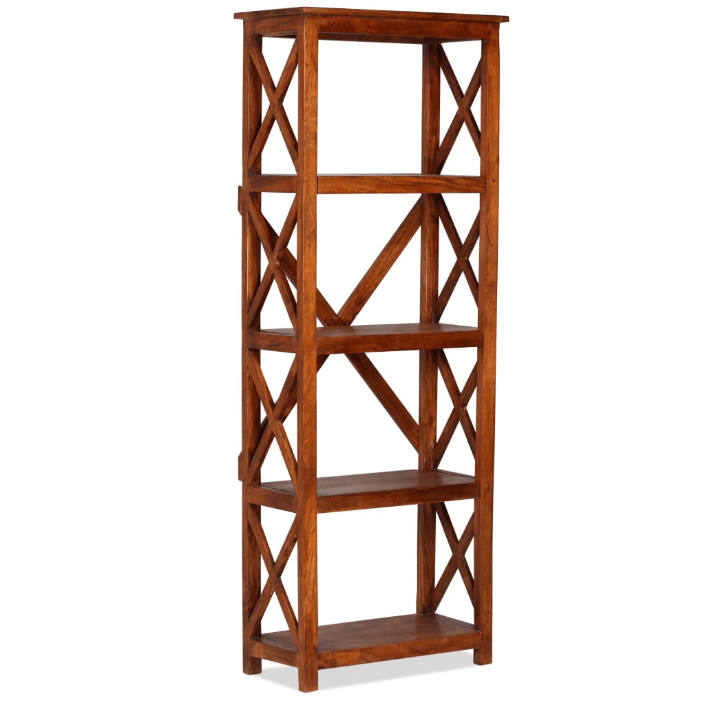 Bookshelf Solid Acacia Wood Honey Finish 23.6"x11.8"x63"