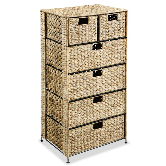 Storage Unit with 6 Baskets 18.5"x14.6"x39.4" Water Hyacinth