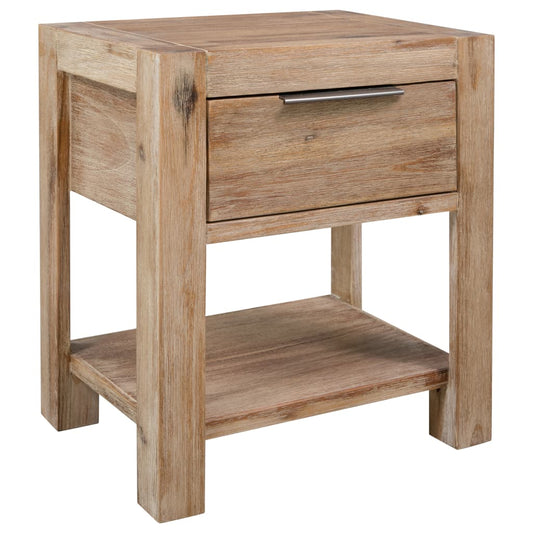 Nightstand with Drawer 15.7"x11.8"x18.9" Solid Acacia Wood