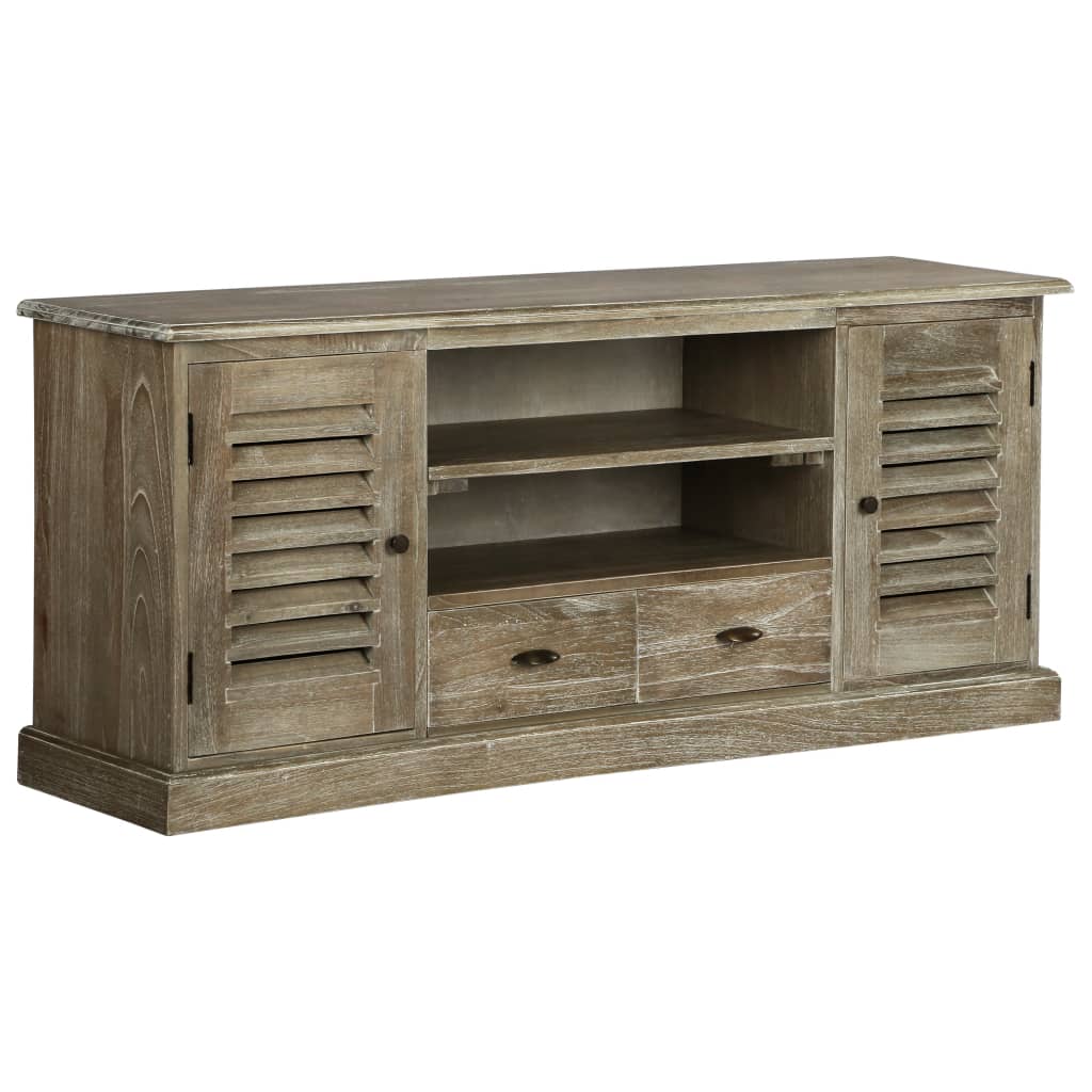 TV Cabinet Solid Mindi Wood 57.1"x13.8"x23.6"