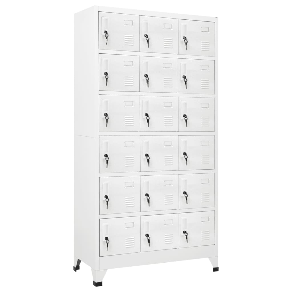 Locker Cabinet with 18 Compartments Metal 35.4"x15.7"x70.9"