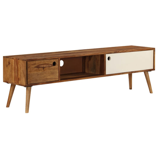TV Cabinet 55.1"x11.8"x15.7" Solid Sheesham Wood