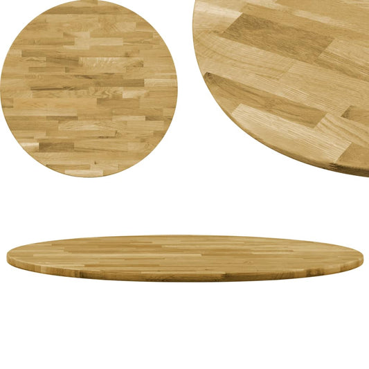 Table Top Solid Oak Wood Round 0.9" 27.6"