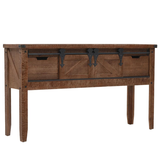 Console Table Solid Fir Wood 51.6"x14"x29.5" Brown