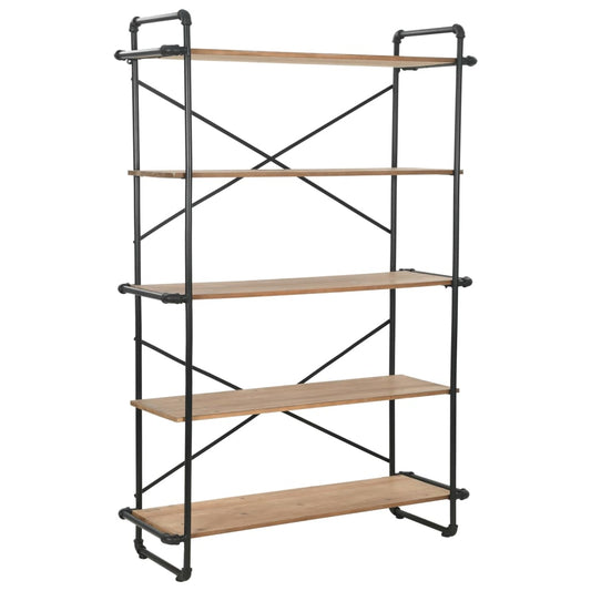 Bookcase Solid Firwood and Steel 47.2"x16.5"x70.8"