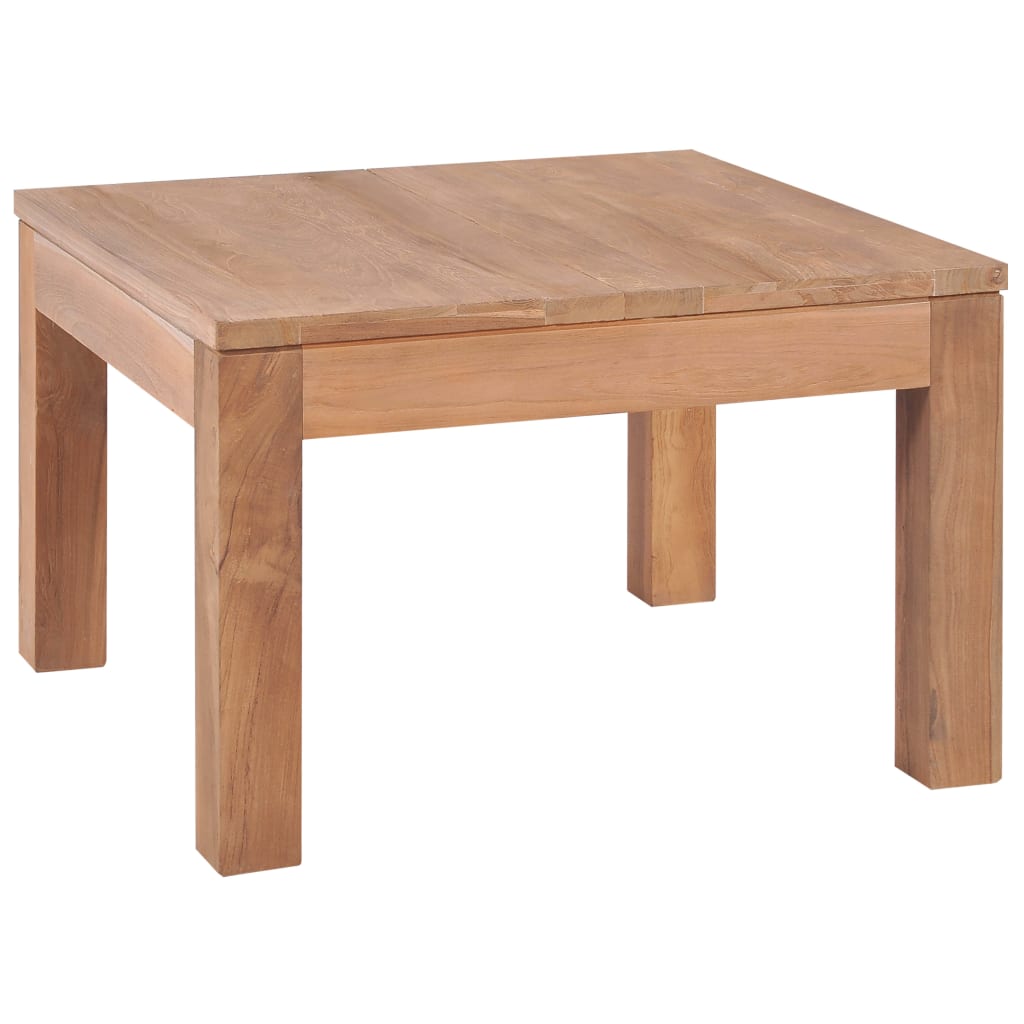 Coffee Table Solid Teak Wood with Natural Finish 23.6"x23.6"x15.7"