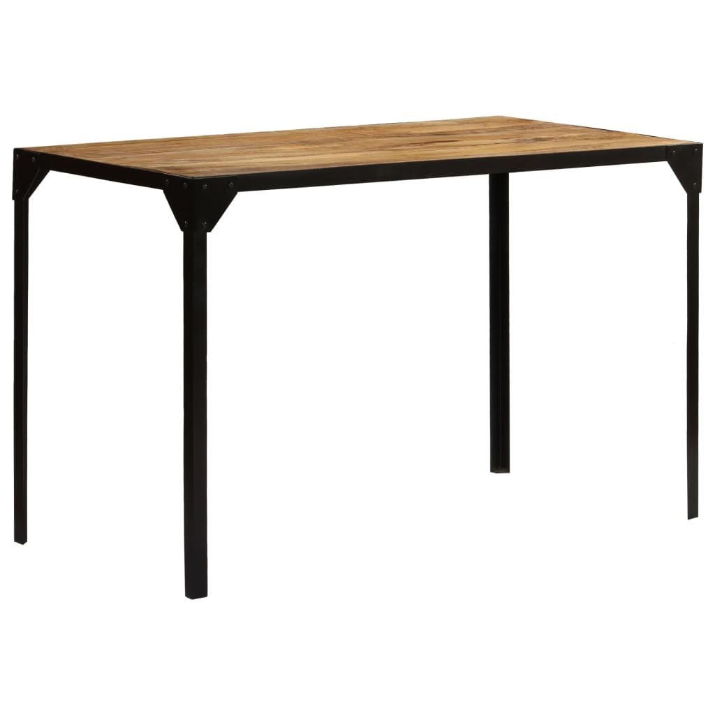 Dining Table Solid Rough Mango Wood and Steel 47.2"