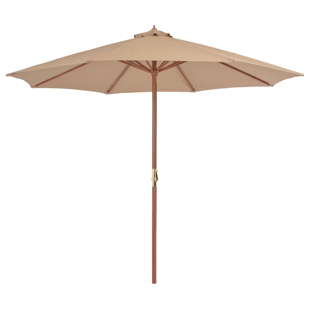 Outdoor Parasol with Wooden Pole 118.1" Taupe