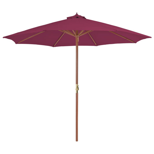 Outdoor Parasol with Wooden Pole 118.1" Bordeaux Red