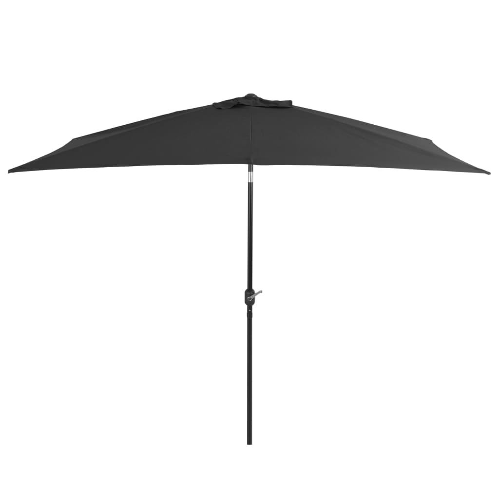 Outdoor Parasol with Metal Pole 118"x78.7" Anthracite