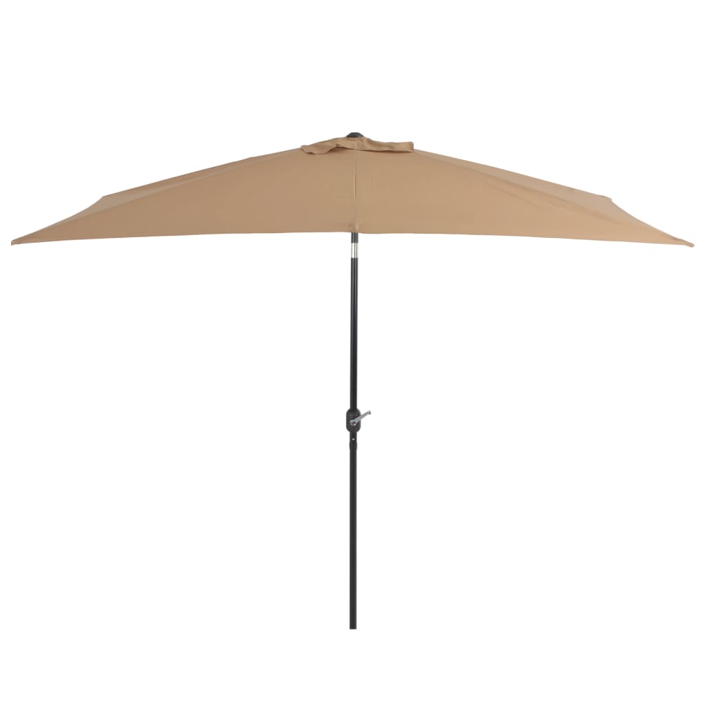 Outdoor Parasol with Metal Pole 118"x78.7" Taupe