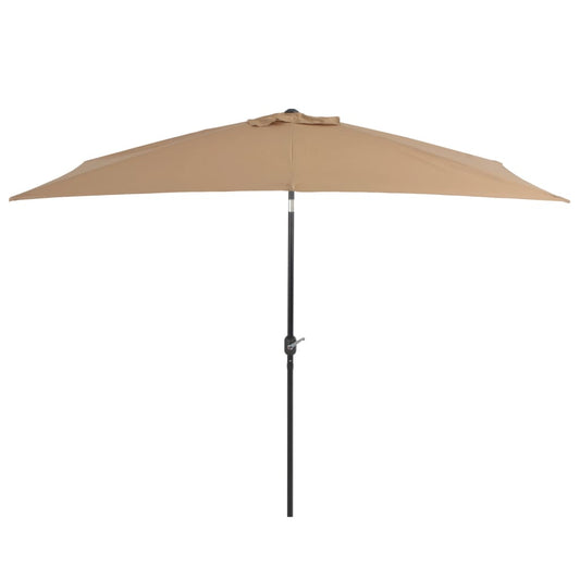 Outdoor Parasol with Metal Pole 118"x78.7" Taupe
