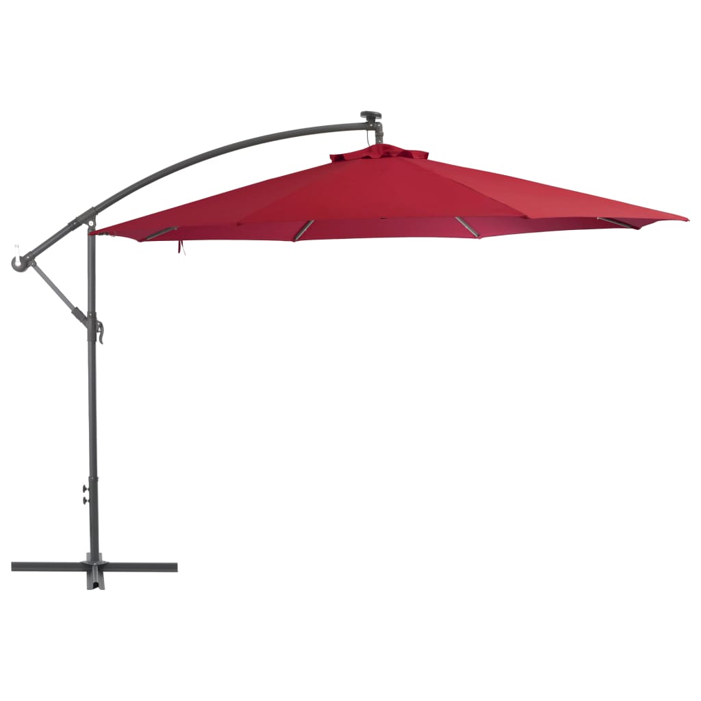 Cantilever Umbrella with Aluminum Pole 137.8" Bordeaux Red