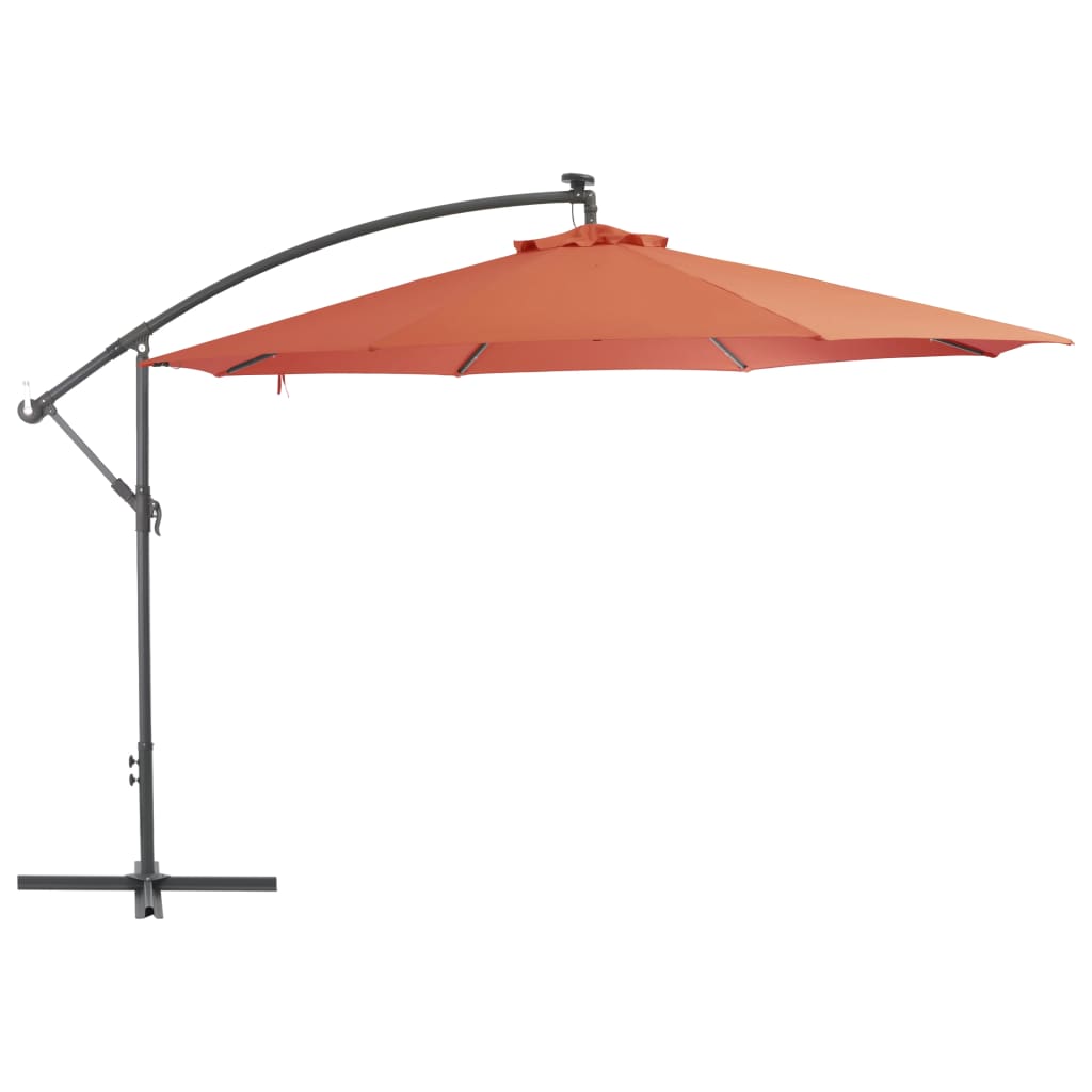 Cantilever Umbrella with Aluminum Pole 137.8" Terracotta